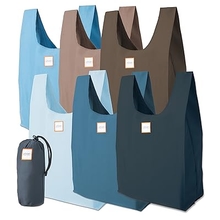 Reusable Shopping Bags, Set of 6 Washable Grocery Totes in a Compact Pack, Durable Strong Nylon Colorful Large, Urban Market Bags(Metro 6-Pack)