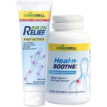 HEAL-N-SOOTHE Rub On Relief Fast Acting, Natural Ache Relief Cream &amp; Supplement Proteolytic Enzyme