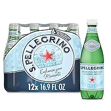 S.Pellegrino Sparkling Natural Mineral Water, Plastic Bottles, 16.9 Fl Oz Pack of 12