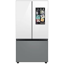 Samsung Bespoke 30 Cu. Ft. 3-Door French Door Refrigerator with Family Hub and Custom Panels White Glass