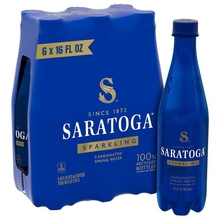 Saratoga Sparkling Spring Water Bottle PET 16 Oz 6-Pack