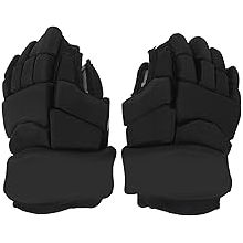 قفازات الهوكي، مرنة تنفس الرياضة هوكي الجليد لاعب قفازات زوج للصغار، هوكي Bendable إصبع قفازات واقية معدات لهوكي الجليد كرة الأرضية الرول الهوكي، أسود