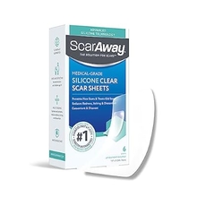 ScarAway Advanced Clear Silicone Scar Sheets, Medical Grade Silicone Strips 1.5 x 3 Scar Treatment and Prevention for Surgical, Burn, Body, Hypertrophic &amp; Keloid Scar Treatment, 6 Clear Sheets