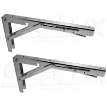 Pendakap Lipat Keluli Tahan Karat SeaLux Rak 90 Darjah, Bangku, Sokongan Meja 12 Panjang dengan Pemegang Pelepasan Panjang Jangkauan MudahMax. Bearing 330 lb Dijual sebagai 2 pcs