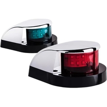 LED Boat Navigation Light Red and Green LED Marine Navigation Light Boat Bow Light for Pontoon and Small Boat Silver New Version