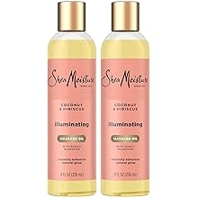 SheaMoisture Massage Oil, Illuminating Coconut &amp; Hibiscus 2-Pack &ndash; Glow Up Essentials, 8 Oz Ea