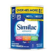 Similac&reg; Advance&reg; Powder Baby Formula with Iron, DHA, Lutein, 30.8-oz Value Can