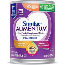 Similac Alimentum with 2&rsquo;-FL HMO Hypoallergenic Infant Formula, for Food Allergies and Colic, Suitable for Lactose Sensitivity, Ready-to-Feed Baby Formula, 8-fl-oz can, Pack of 24