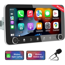 Single Din Touchscreen Car Stereo, Wireless CarPlay Wireless Android Auto, 10.33 Inch Android Car Radio, 232G Single Din Apple Carplay with Bluetooth GPS FM SWC