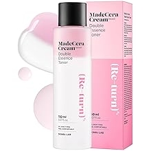 SKINRxLAB MadeCera Cream Double Essence Korean Toner 150ml (5.07fl.oz.) - Hydrating and Soothing with Milk Protein, Ceramide, Beta-Glucan - Moisturizing Strawberry Milky Toner for Irritated Skin