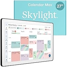 Skylight Calendar Max 27-Inch Smart Digital Calendar & Chore Chart, Family Organizer with Interactive Touchscreen Display Wall Mountable in Portrait or Landscape, Classic Black Frame