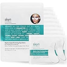 Skyn ICELAND Hydro Cool Firming Under Eye Patches, Instant Cooling for Puffy, Tired Eyes with Peptides and Coenzyme Q10, 10 Minute Treatment, Vegan, All Skin Types, 8 Pairs