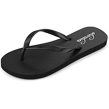 Slim Flip Flops for Women Beach Rubber Shower Shoes Basic Thong Sandals