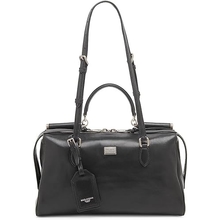 Small Vittoria Rumble Leather Shoulder Bag, Nero