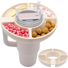 Snack Bowl for Stanley Cup, Silicone Snack Tray Compatible with Stanley Cup Quencher 1.02.0 30 oz Tumbler with Handle, Reusable Snack Ring for Home, Snack Container for Stanley Cup Accessories, Beige
