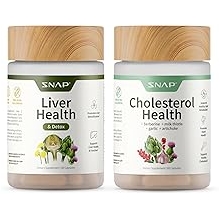 مجموعة مكملات سناب لصحة الكبد وإزالة السموم والكوليسترول تدعم صحة القلب والكبد والجهاز الهضمي والتمثيل الغذائي، 60 كبسولة نباتية في كل عبوة، إمداد لمدة شهر