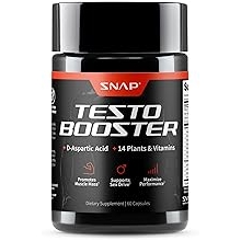 Snap Supplements Testosterone Booster for Men - Promotes Muscle Growth, Booster for Men, Enhancing Natural Energy, Stamina and Strength, 60 Capsules