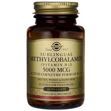 Solgar Sublingual Methylcobalamin Vitamin B12 5,000 mcg 60 Tabs