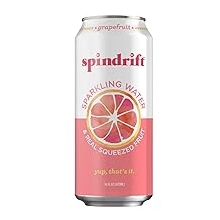 Spindrift Sparkling Water, Grapefruit Flavored, Made with Real Squeezed Fruit, 16 Fl Oz Pack of 12 Only 22 Calories per Seltzer Water Can