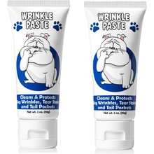 Squishface Wrinkle Paste - 2 Pack - Bulldog, French Bulldog, Pug, English Bulldog &ndash; Cleans Wrinkles, Tear Stain, Tail Pockets, and Paws &ndash; Anti-Itch Tear Stain Remover &amp; Bulldog Wrinkle Cream, 2 Oz