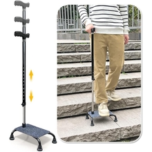 Stair Climbing Cane Lifts for Seniors Half Steps Assist Walking Sticks Elderly Stair Walker Devices Standing Aid Adjustable Mobile Portable Stair Lift 4 Prong Stair Helper Up and Down Stairs