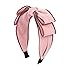 Statement Fashion Headband - Hair Accessories Bow Criss Cross Tie, Turban Fabric Wrap Bohemian Top Knot, Faux Pearl, Rattan Straw, Plaid, Gingham Bow Scarf Band - Pink