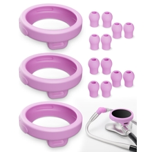 Stethoscope Replacement Accessories Set for EKO CORE 500&trade; Digital Stethoscope, Silicone Stethoscope Chestpiece Cover and Eartips Replacement Parts for Enhanced Comfort (Violet)