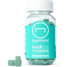 Sugarbear Hair Vitamins Extra Strength Biotin 6000mcg, Vitamin C, E, Coconut Oil, Zinc, Folic Acid, Inositol - Vegan Gummies for Luscious Hair and Nails - Supplement for Women &amp; Men 1 Month Supply