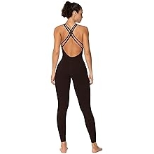 Jumpsuits for Women Backless, Seamless Workout One Piece Bodycon Bodysuits, Butt Scrunch Leggings Unitard