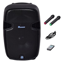 Suono Powered Speakers, 2-Way Full Range Portable DJ/PA Speaker System Set With Microphones/ USB/Bluetooth (12" 600W)