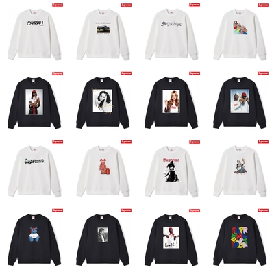 Supreme High-Quality American Fashion High Street Printed Box Loose Round Neck Pullover Terry Long-Sleeved Sweatshirt Jacket for Men and Women