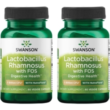 Swanson Lactobacillus Rhamnosus مع FOS - مكمل البروبيوتيك يدعم صحة الجهاز الهضمي - 5 مليار CFU - 60 كبسولة نباتية 2 عبوة