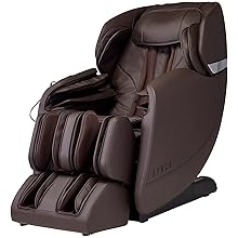 Synca Wellness Hisho - SL Track Heated Deluxe Zero Gravity Massage Chair | Full Body Compression | Lumbar Heat Therapy | Quad Roller Massage Robot | 7 Massage Techniques & 6 Courses Brown