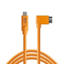 TetherPro USB-C ถึง 3.0 Micro-B มุมขวา - 15 '(4.6m) (สีส้มที่มองเห็นได้สูง)