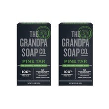 The Grandpa Soap Company Pine Tar Bar Soap for Men- Made With 100% Plant-Based Pine Tar Oil, 3 in 1 Cleanser Deodorizer and Moisturizer, Dermatologist Tested, Safe for Sensitive Skin, 3.25 Oz, 2 Pack