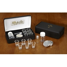 The Last Supper Six 6 Cup Travel Portable Communion Set in Leather Like Case