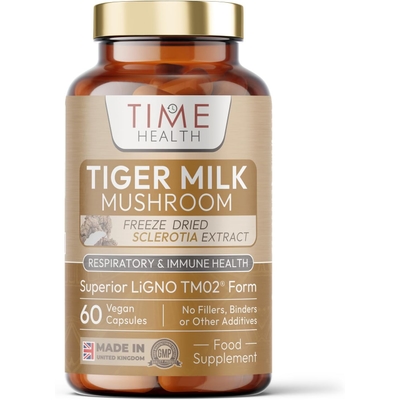Tiger Milk Mushroom Lignosus rhinocerus - Clinically Studied LiGNO TM02® - >30% Polysaccharides - Respiratory, Cognitive &amp; Immune Health - 60 Capsules - UK Made Supplement - GMP - Vegan