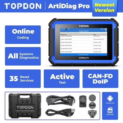 أداة مسح التحكم ثنائي الاتجاه للنظام الكامل ArtiDiag PRO2 من TOPDON ECU Coding