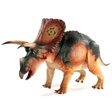 สัตว์ร้ายแห่งมีโซโซอิก: Torosaurus Latus (ตัวเลือกของแฟนๆ) - ภาพแอ็คชั่นไดโนเสาร์ขนาด 1/18 - ของสะสมขนาดเล็ก 18 ชิ้น วาดด้วยมือ
