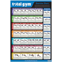 Total Gym 24 x 36 Exercise Chart Poster with 35 Workouts in Multiple Categories, Quick Guidance and Reference Wall Sign and Decor, Black, 1-Pack