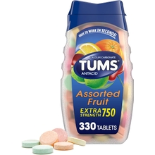 TUMS Chewable Antacid Tablets for Extra Strength Heartburn Relief, Great for a Summer BBQ - Assorted Fruit Flavors - 330 Count