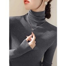 Turtleneck Base Sweater Fall/Winter Piled New Top Pullover Long-Sleeved Knitted Western Style Slim-Fit Knitted Sweater