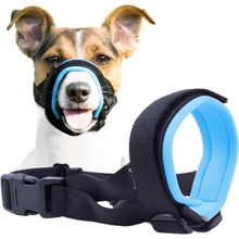 Gentle Muzzle Guard for Dogs - Prevents Biting and Unwanted Chewing Safely Secure Comfort Fit - Soft Neoprene Padding &ndash; No More Chafing &ndash; Training Guide Helps Build Bonds with Pet XS, Blue