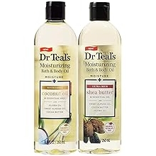 Dr. Teals Bath &amp; Body Oil Variety Gift Set (2 Pack, 8.8oz Ea.) - Ultra Rich Shea Butter &amp; Nourishing Coconut Oil - Essential Oils Hydrate Skin &amp; Alleviate Daily Stress - At Home Spa Kit