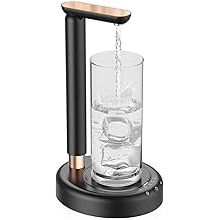 Desktop Water Dispenser Pump for 5 Gallon Bottle, SPOVEN 5 Gallon Water Jug Dispenser with Adjustable Height Design, Portable Type-C Charging Table Bedside Water Pump for Home (Black)