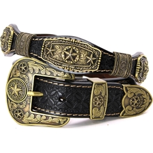 West Star Concho Rodeo Cowboy Belt Genuine Leather
