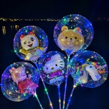 كشك كروي رقمي شفاف ثلاثي السرعات قابل للتعديل على الإنترنت للمشاهير، سوق ليلي مع فانوس وامض من البالونات المضيئة على شكل رسوم متحركة