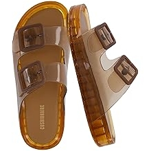 Pool Slides For Women Waterproof Double Buckle Adjustable Slip-On Womens Sandals For Beach Shower Casual Wear