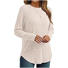 Womens Long Sleeve Shirts Fall Fashion Tops 2026 Blouses Dressy Sweaters Tunic Winter Clothes Casual Outfits