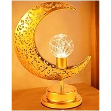 OLEEK Ramadan Decorations Moon lamp - Ramadan Lights for Table - Ramadan Decorations for Home 2026 - Ramadan Gifts for Kids Ramadan Lanterns - Ramadan Decor Moon and Star Lamp - Crescent Moon lamp